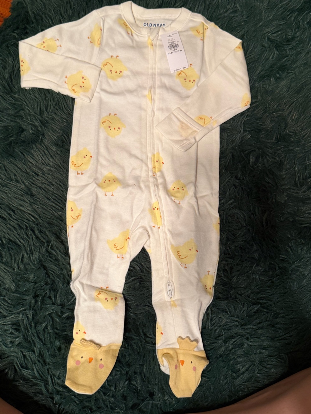 4/$20 💫 NWT Old Navy Baby Chick Footed One-Piece Pajamas 3–6M
